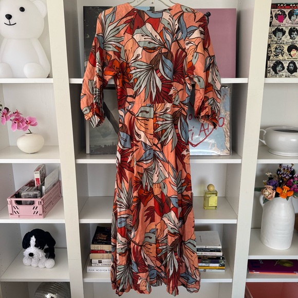 NICHOLAS Tropical Linen Asilah Midi Dress - Picture 11 of 14